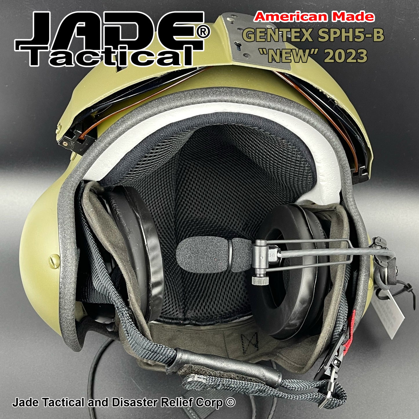 GENTEX SPH5-B Custom Dual Visor Helicopter Helmet NATO GREEN