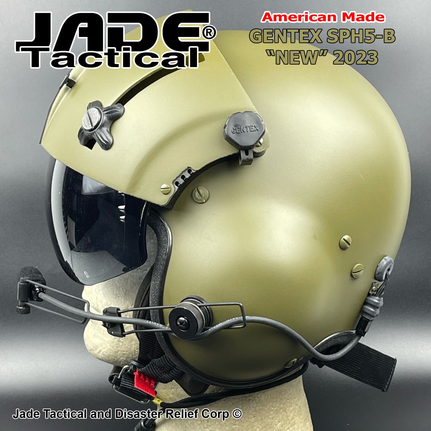 GENTEX SPH5-B Custom Dual Visor Helicopter Helmet NATO GREEN