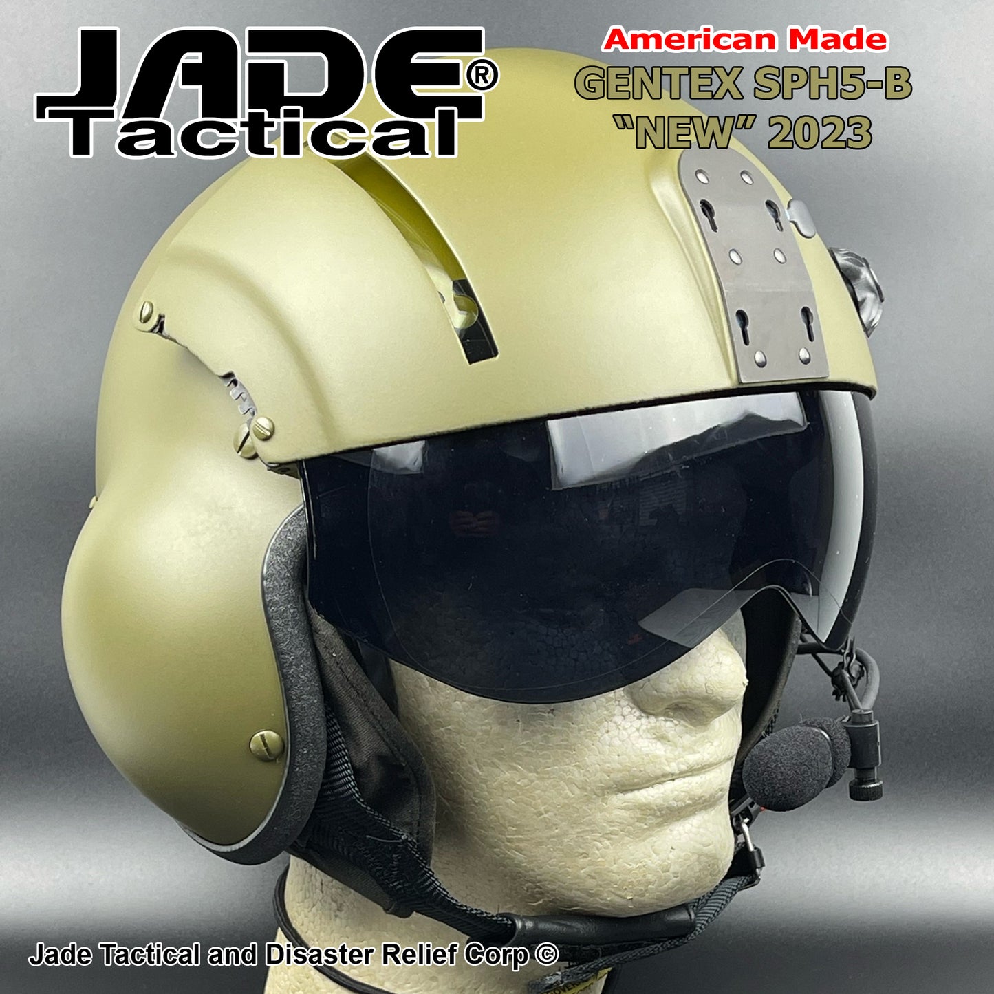 GENTEX SPH5-B Custom Dual Visor Helicopter Helmet NATO GREEN