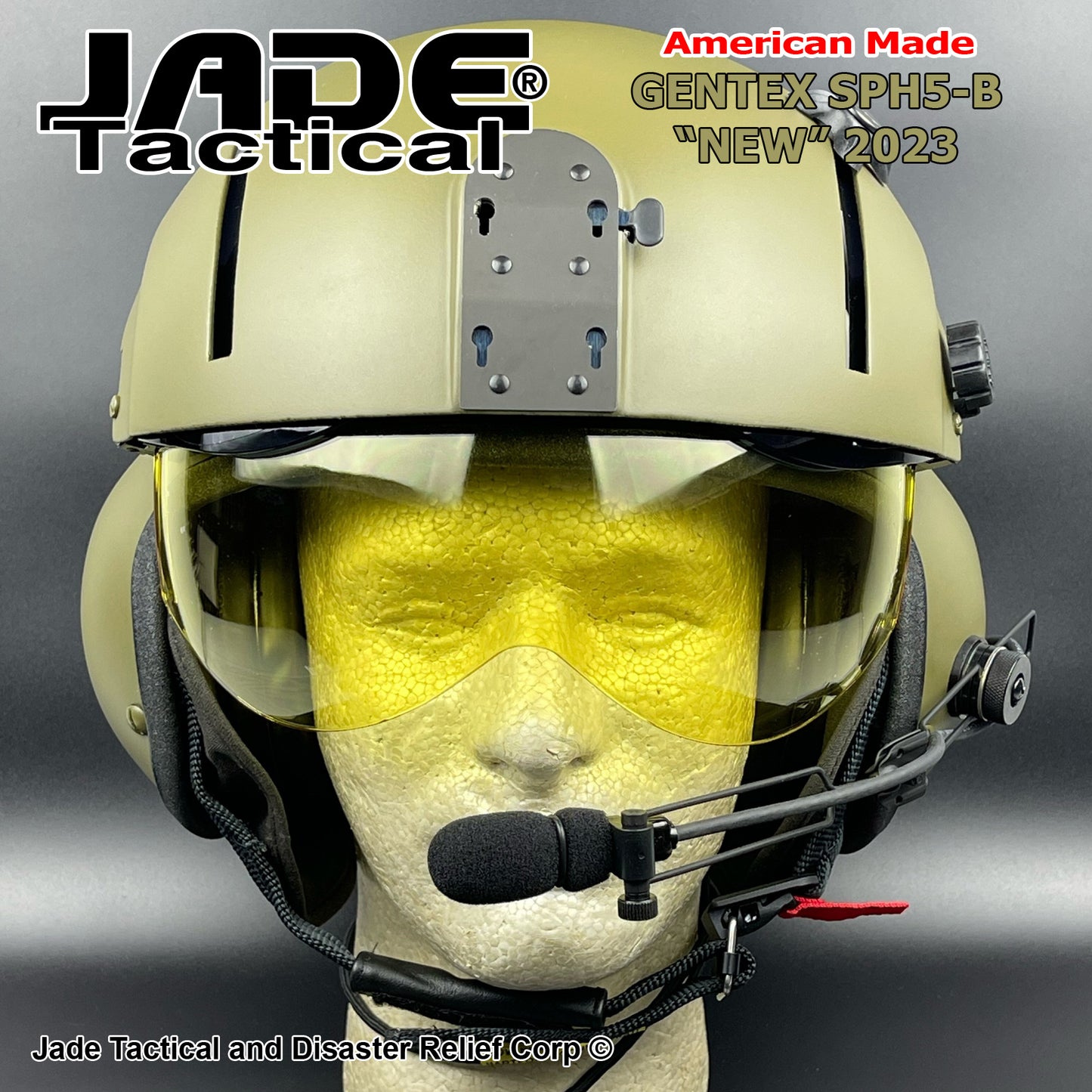GENTEX SPH5-B Custom Dual Visor Helicopter Helmet NATO GREEN