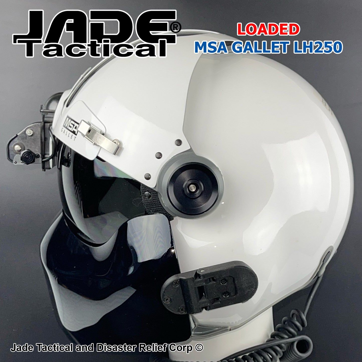 MSA Gallet LH250 Loaded White Helicopter Flight Helmet