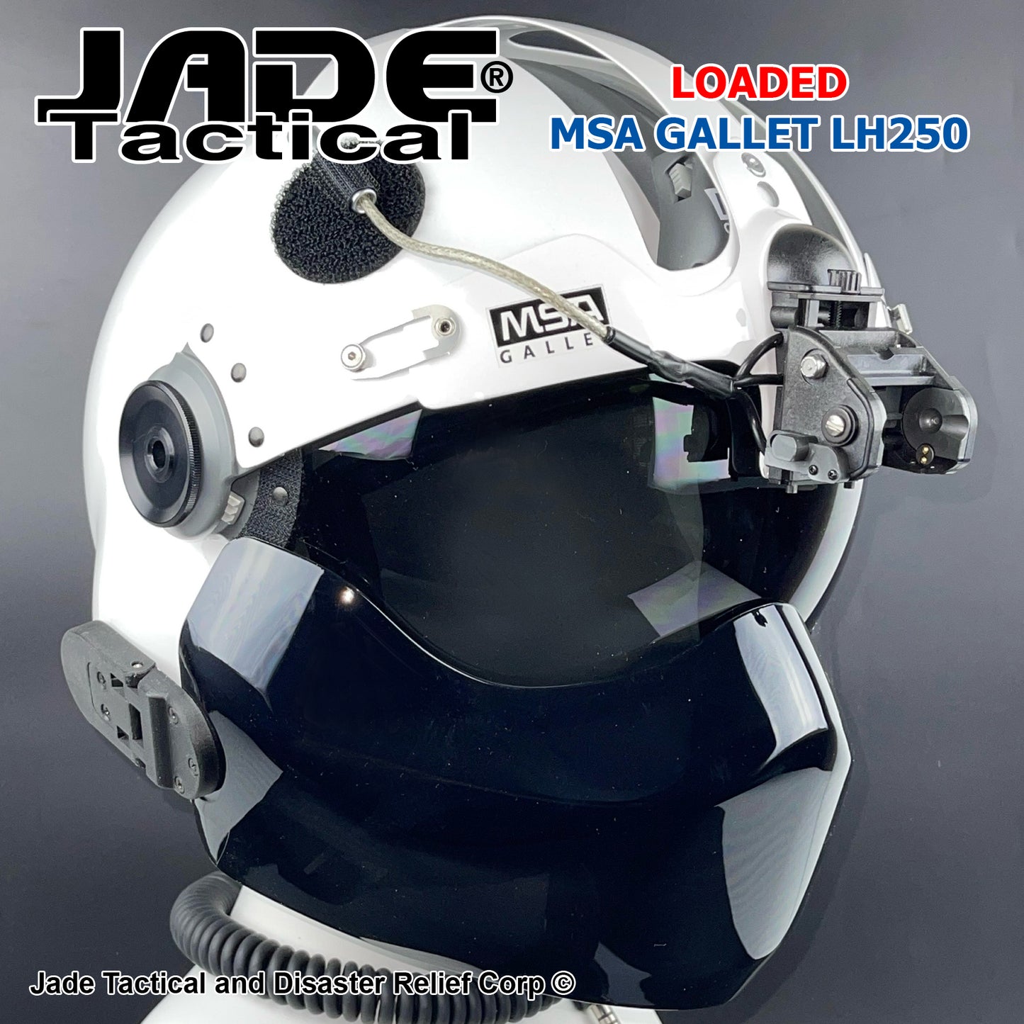 MSA Gallet LH250 Loaded White Helicopter Flight Helmet