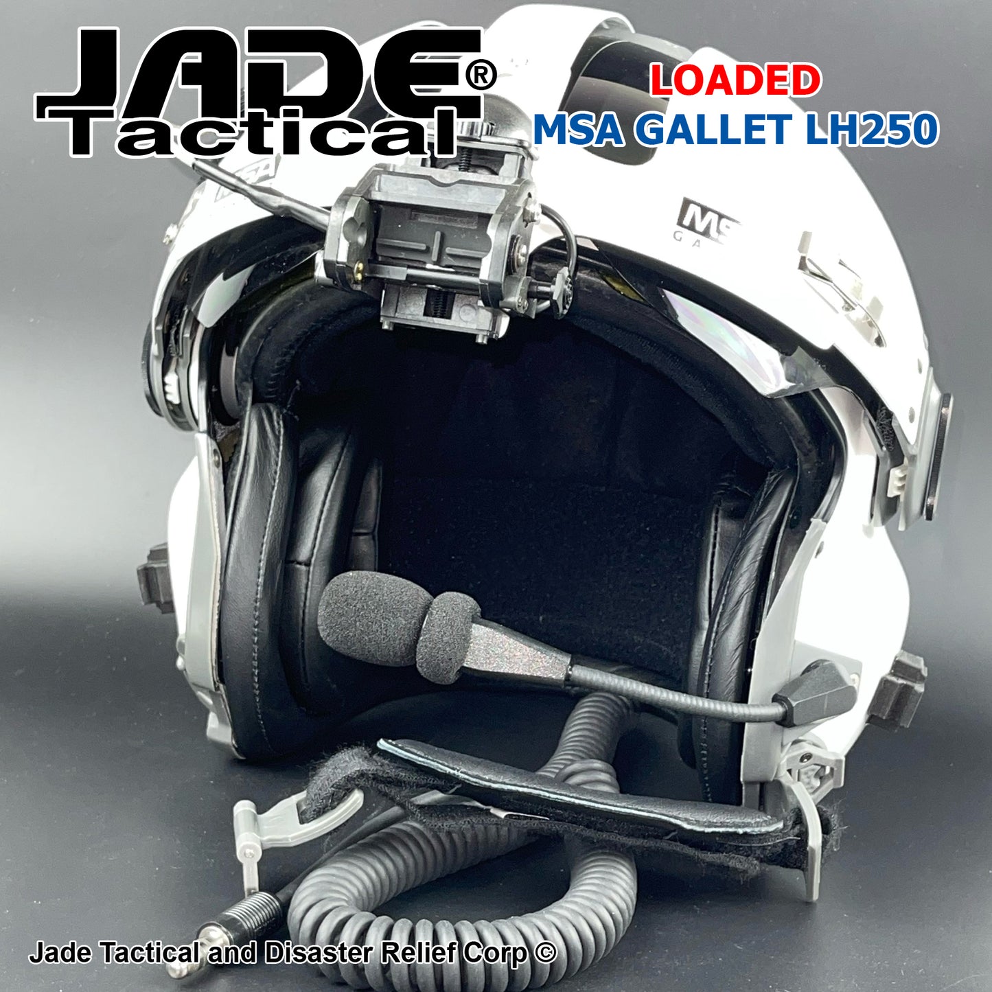 MSA Gallet LH250 Loaded White Helicopter Flight Helmet