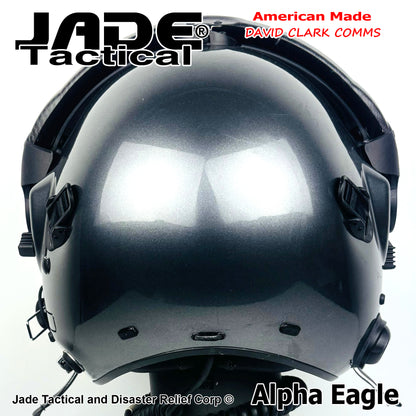 Alpha Eagle Gun Metal Grey Helicopter Flight Helmet