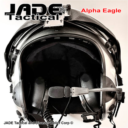Alpha Eagle Matallic Grey Helicopter Flight Helmet