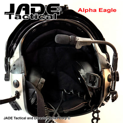 Alpha Eagle Matallic Grey Helicopter Flight Helmet