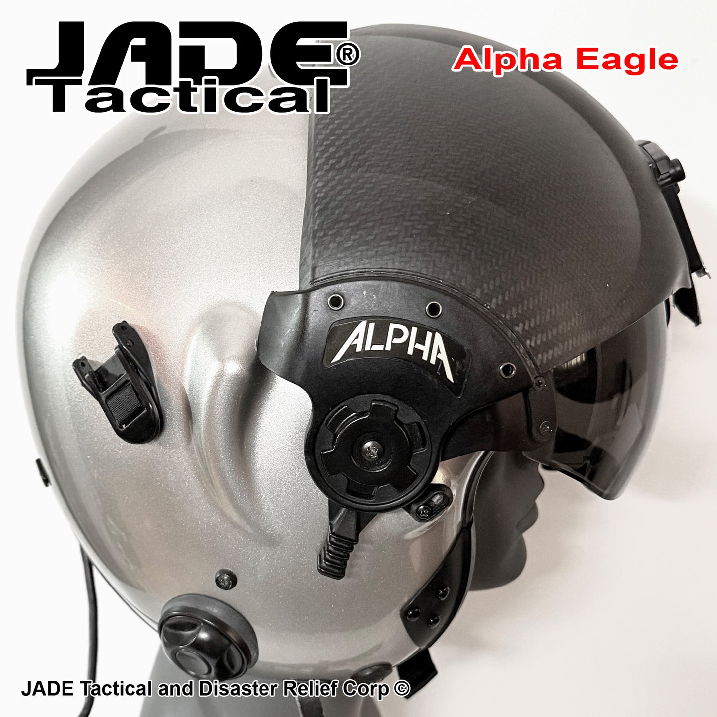 Alpha Eagle Matallic Grey Helicopter Flight Helmet