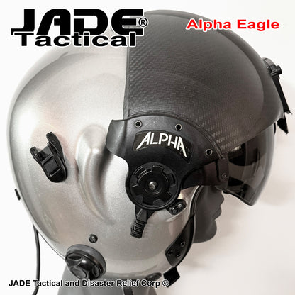 Alpha Eagle Matallic Grey Helicopter Flight Helmet