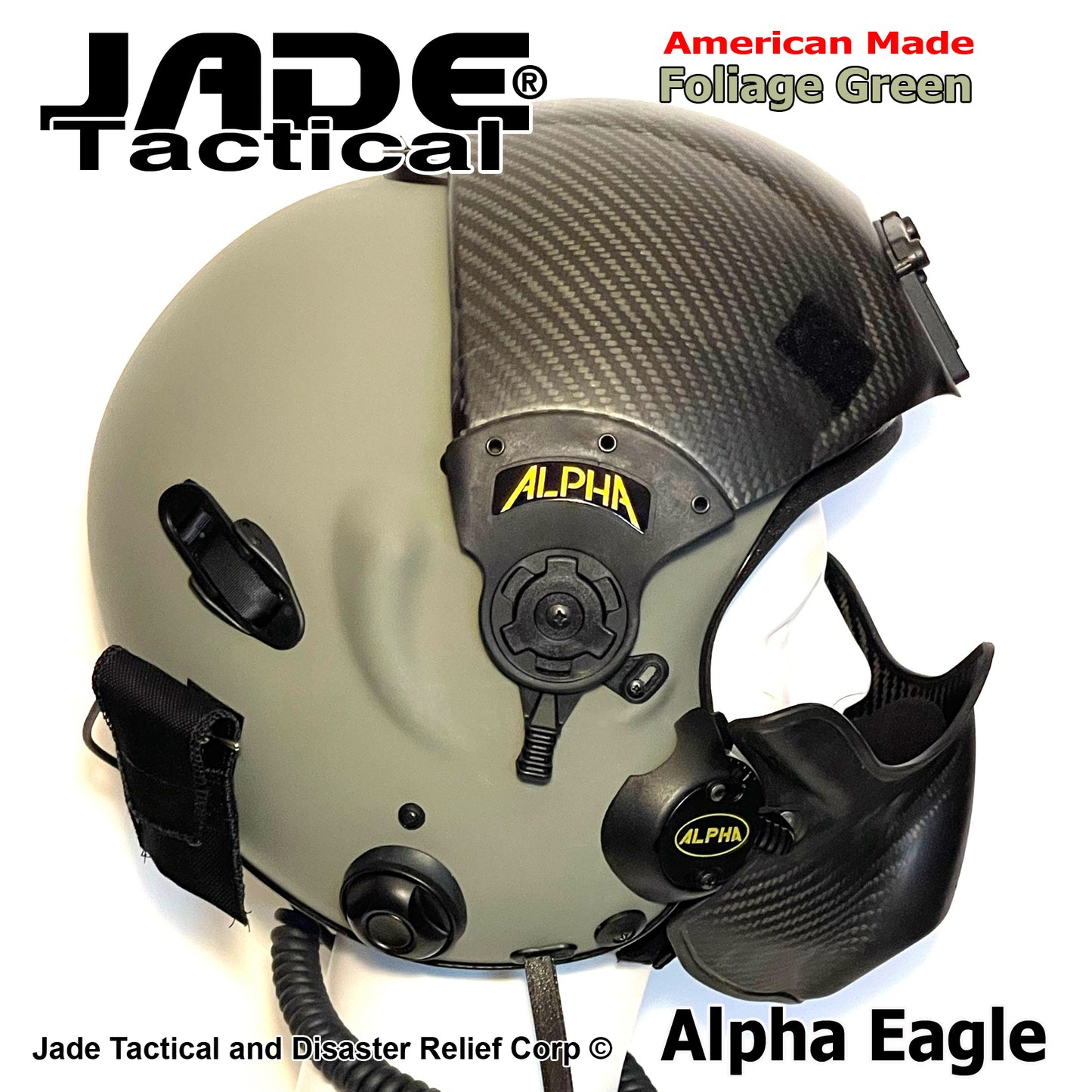 Alpha Eagle Foliage Green Helicopter Flight Helmet