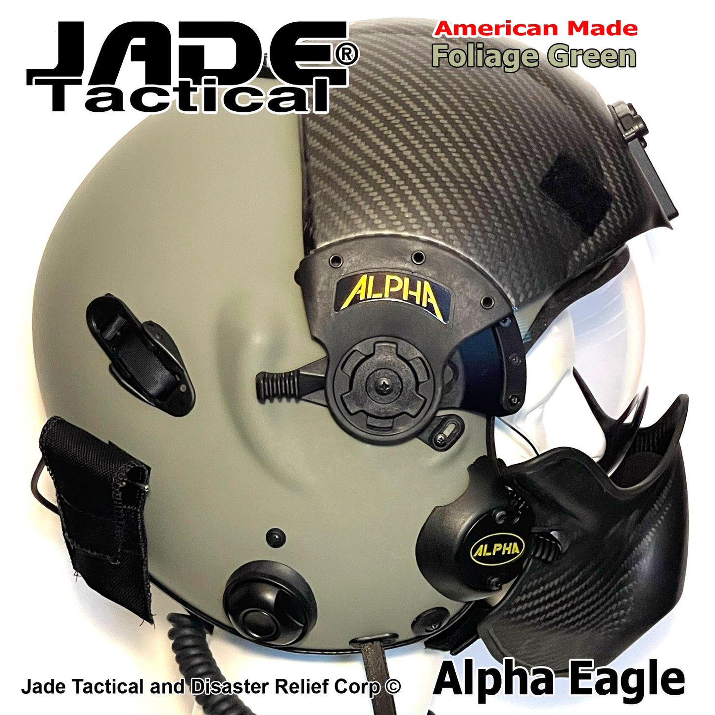 Alpha Eagle Foliage Green Helicopter Flight Helmet