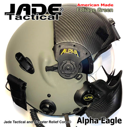 Alpha Eagle Foliage Green Helicopter Flight Helmet