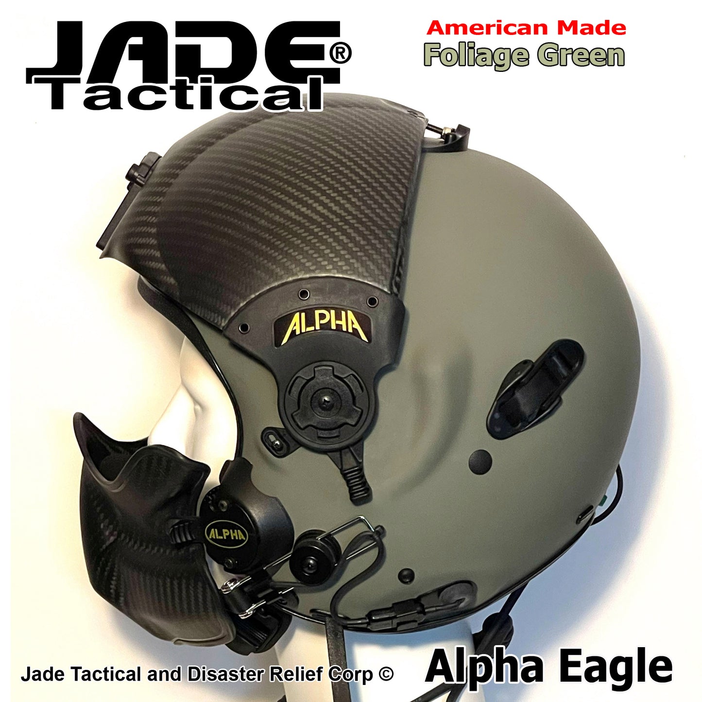 Alpha Eagle Foliage Green Helicopter Flight Helmet